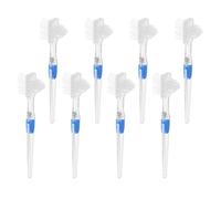 ROMISBABA 8Pcs Ultra Soft Double-Headed Denture Implant Brush Kit for Elderly - Small Portable Retainer Toothbrush Set for False Teeth Cleaning