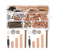 ROMISBABA 95-pcs Crib Screws Replacement Kit with Bed Frame Bolts and Nuts Set, Double Bunk Bed Hardware Assembly Connectors, Wooden Dowels and Hex Drive Screws for Furniture Repair