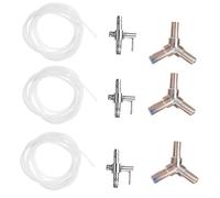 ROMISBABA 9Pcs Aquarium Oxygen Pump Accessory Kit Stainless Steel Distributor with One Head Crystal Three Head and Hose Connectors for Easy Installation Fish Tanks and Aquariums