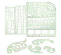 ROMISBABA 9pcs Geometric Stencils Drawing Templates Plastic Rulers for Accurate Circles and Ovals Lightweight Shape Stencils for Artists Students and Drafting Use