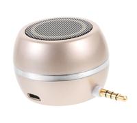 ROMISBABA A5 Mini Speaker 3.5mm Audio Input Portable External Speaker for Smartphones and Tablets, Rechargeable Wired Voice Box Bass Enhancement, Glossy Gold Finish for Travel and Home Use