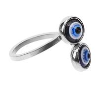 ROMISBABA Adjustable Evil Eye Open Band Ring for Women and Minimalist Turkish Blue Eye Finger Jewelry Vintage Gothic Ethnic Style Birthdays and Mothers Day