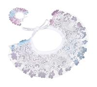 ROMISBABA Adjustable Lace Pet Collar with Decorative Flower Bowknot Chic Cat Kitten Neck Scarf for Outdoor Use Spring Purple Accessory for Stylish Pets