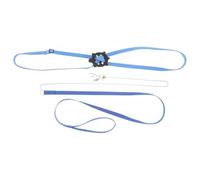 ROMISBABA Adjustable Reptile Turtle Leash Harness for Small Pets Soft Faux Material Training Lead Rope with Finger Loop and Drag Ring Blue S for Outdoor Walking and Safe Traction