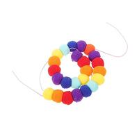 ROMISBABA Adjustable Skin Friendly Pet Collar with Woolen Pom Pom for Cats and Puppies Soft Rainbow Necklace for Dogs and Kittens Decorative Party Accessory for Daily Wear and Special
