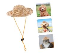 ROMISBABA Adjustable Small Sombrero Hat for Dogs and Cats Garden Sun Bucket with Elastic Chin Strap Protects Eyes From Bright Sunlight for Outdoor Use and Beach Activities