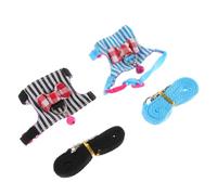 ROMISBABA Adjustable Striped Hamster Harness and Leash Set 2pcs Comfortable Portable Rat Accessory for Small Pets