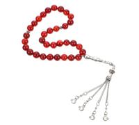ROMISBABA Agate Muslim Rosary Prayer Beads for Worship and Meditation Red Natural Islamic Tasbih for Women and Men Delicate Craftsmanship for Spiritual Use and Giving