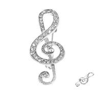 ROMISBABA Alloy Music Note Brooch Pin with Rhinestones for Men and Women Stylish Lapel Pin for Suits and Shirts Musical Accessory Expressing Passion and Elegance