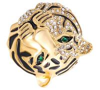 ROMISBABA Alloy Rhinestone Tiger Brooch Lapel Pin for Men'S Suit Badge Suitable for Cocktail Parties
