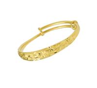 ROMISBABA Alluvial Gold Thickened Push-pull Brass Bracelet for Women Delicate Fashion Bangle with Vacuum Plated Surface Color Retention Gift for Birthday Anniversary Holiday Celebrations