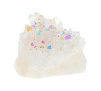 ROMISBABA Angel Quartz Crystal Cluster Raw Quartz Stones 20-30g Titanium Coated Druzy Gemstones for Reiki Protection and Office Decor