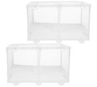 ROMISBABA Aquarium Fish Breeding Box and Suction Cup Design 2pcs with Large Capacity Clapboard Plastic and Nylon Isolation Net for Separating and Protecting Fish