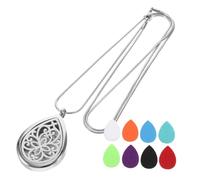 ROMISBABA Aroma Diffuser Pendant Necklace Stainless Steel Hollow Teardrop Oil Essential Oil Necklace for Women Chain 28mm Suitable for Everyday Wear and Random Style