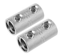 ROMISBABA Audio Wire Couplers for Extending and Joining Cut Wires 2 Pcs 1/0 Gauge Brass Butt Splice Connectors Silver Connector Terminals Suitable for Automotive Audio Systems