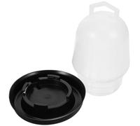 ROMISBABA Automatic Chicken Waterer 0.75kg with Clip White and Black Base Poultry Water Feeder Bucket for Chickens Ducks and Geese Farm Drinking Trough