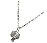 ROMISBABA Basketball Hoop Pendant Necklace for Men Boys Sterling Plated Chain Sports Jewelry Durable Tarnish Resistant Basketball Necklace