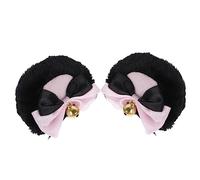 ROMISBABA Bear Ears Bow Hair Clips Cosplay Animal Ear Accessories for Girls 1 Pair Kawaii Hair Clips for Festivals and Parties