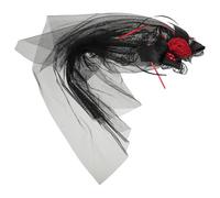 ROMISBABA Black Mesh Veil Headband Gothic Bride Headwear with Rose Flower, Plastic Ribbon Polyester, Halloween Day the Dead Party Parade Accessory