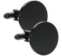 ROMISBABA Black Stainless Steel Cufflinks for Men, 1 Pair, Delicate Polished and Brushed Design, Safe to Clothes and Hands, for Business Partnerships and Birthdays
