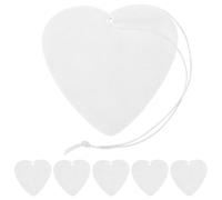 ROMISBABA Blank Sublimation Car Freshener Sheets Set 50 Heart-Shaped Felt Air Fresheners with 5 Elastic Straps for DIY Aromatherapy