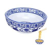 ROMISBABA Blue White Porcelain Ceramic Bowl Chinese Style Kitchen Food Serving Bowl for Rice Noodles Soup Salad with Craftsmanship and Elegant Design