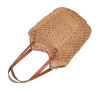 ROMISBABA Boho Hollowed-out Woven Tote Bag Lightweight Paper Rope Shoulder Bag Large Capacity Summer Beach for Women Vacation Daily Use Stylish Natural Texture