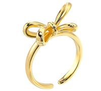 ROMISBABA Bow Ring Stackable Finger Ring, Adjustable Ribbon Bow Jewelry for Women Valentines and Promise