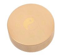 ROMISBABA Brass Chinese Calligraphy Paperweight Round Solid Block Decorative Paper Holder for Office Home Desk Artistic Paper Stabilizer with Cultural Elegance for Writing Drawing and