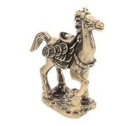 ROMISBABA Brass Horse Figurine Feng Shui Wealth Enhancer Bronze Animal Statue for Office Desk and Home Decoration Tea Pet Ornament for Positive Energy and Prosperity