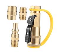 ROMISBABA Brass Quick Connect Adapter Threaded Rv Hose Coupling for Leak Energy Saving Gas Connection Durable Hexagonal Brass Fittings for Safe Outdoor and Trailer Use