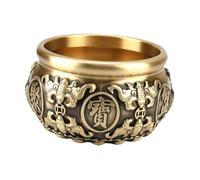 ROMISBABA Brass Wealth Treasure Bowl Feng Shui Success Money Basin for Prosperity and Luck Oxidation-Resistant Chinese Wealth Decor for Home and Office Easy Care Brass Finish