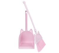 ROMISBABA Broom and Dustpan Small Lightweight Pretend Play Cleaning Tools in Soft Pink for Housekeeping Playset with Strong Decontamination Power Enhances Hands Skills and Responsibility