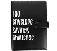 ROMISBABA Budget Planning Notebook Savings Binder Saving Money Book Money Organizer for Budgeting Wedding Planners Black PVC