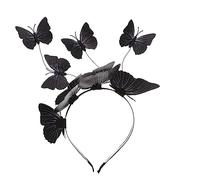 ROMISBABA Butterfly Hair Hoop for Women Decorative Headband for Parties Black Fabric Butterfly Headband Dancing Costume Accessory