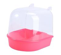 ROMISBABA Caged Bird Bath Covered Bird Bath for Small Birds Including Canary and Parrots Red Hanging Bath Cage Accessory for Bird Cages