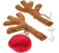 ROMISBABA Car Reindeer Antlers Auto Accessories Khaki Red Car Christmas Decoration Outdoor Vehicle Exterior Antler Ornament for Holiday