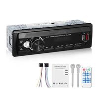 ROMISBABA Car Stereo Radio Receiver with USB Aux Support Built Amplifier for Clear Loud Audio Easy One-touch Operation Compatible with Cars and Trucks Retro Design with Remote Control