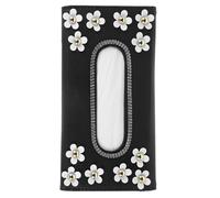 ROMISBABA Car Visor Tissue Holder Box with Flower Design Pu Leather for Car and Truck, Easy Installation and Single-handed Tissue Pull, Vehicle Accessory for Driver Side Use