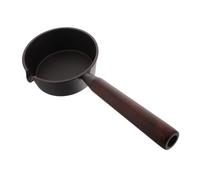 ROMISBABA Cast Iron Mini Frying Pan with Wooden Handle Non-Stick Small Egg and Pancake Skillet for Induction Stove Heat-Resistant Kitchen Cookware for Home and Restaurant Use