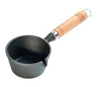 ROMISBABA Cast Iron Non-Stick Mini Frying Pan with One-piece Molding and Wooden Handle, Suitable for Induction Hobs, for Cooking Eggs and Dumplings in The Kitchen