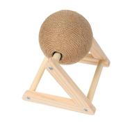 ROMISBABA Cat Scratch Globe for Kitten Training with Sisal and Wood Material Interactive Cat Scratching Ball Designed for Floor and Windowsill Use Furniture