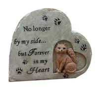 ROMISBABA Cat Tribute Statue Heart Shaped Angel Pet Memorial Stone for Cats Durable Garden Ornaments Weatherproof Resin Decoration for Pet Remembrance Home Garden