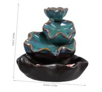 ROMISBABA Ceramic Backflow Incense Burner Waterfall Holder for Aromatherapy Office Home Decor Stable Elegant Tabletop Incense Holder with Mesmerizing Flow Effect