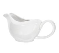ROMISBABA Ceramic Gravy Boat with Gold Rim 400ml Sauce Dispenser Milk Gravy Pitcher Condiment Cup for Dining and Entertaining