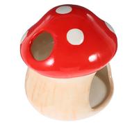 ROMISBABA Ceramic Hamster House Cooling Nest Mushroom Shaped Hideout Small Pet Shelter for Hamsters Guinea Pigs Ferrets Chinchillas Dwarf Bunnies with Decorative Cartoon Design