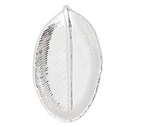 ROMISBABA Ceramic Leaf Shape Jewelry Tray Ring Holder Silver Decorative Trinket Dish 15cm for Female Necklace Storage Sundries Organizer Entryway