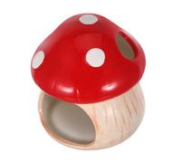 ROMISBABA Ceramic Mushroom Fish Tank Decoration Sturdy Aquarium Hideout Cave for Small Fish Shrimp Betta Goldfish and Reptiles Red Aquarium Accessories Safe Breeding Shelter