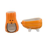 ROMISBABA Ceramic Pumpkin Water Dispenser for Mice and Gerbils with Widen Bottom Stand Anti-fall Holder Dual-use Water Bottle and Hideout for Hamsters and Small Pets