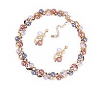 ROMISBABA Chic Pearl Necklace and Earrings Set for Women - Sweet Stylish Jewelry Accessories Adjustable Length Hypoallergenic for Parties and Casual Wear